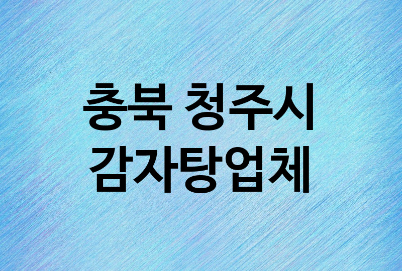 충북 청주시 감자탕 업체 추천 3